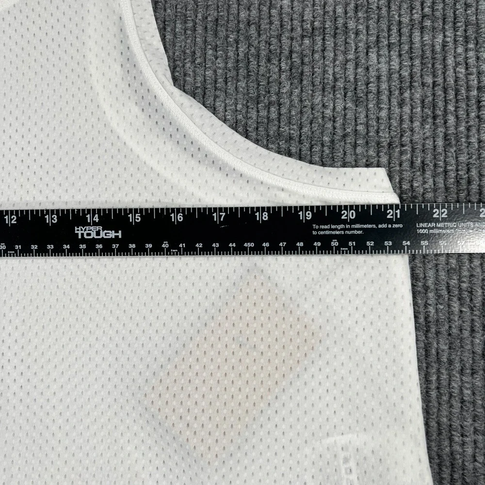 Nike Cropped Tank Top Womens Large White Sleeveless Dri Fit Mesh Gym Workout New